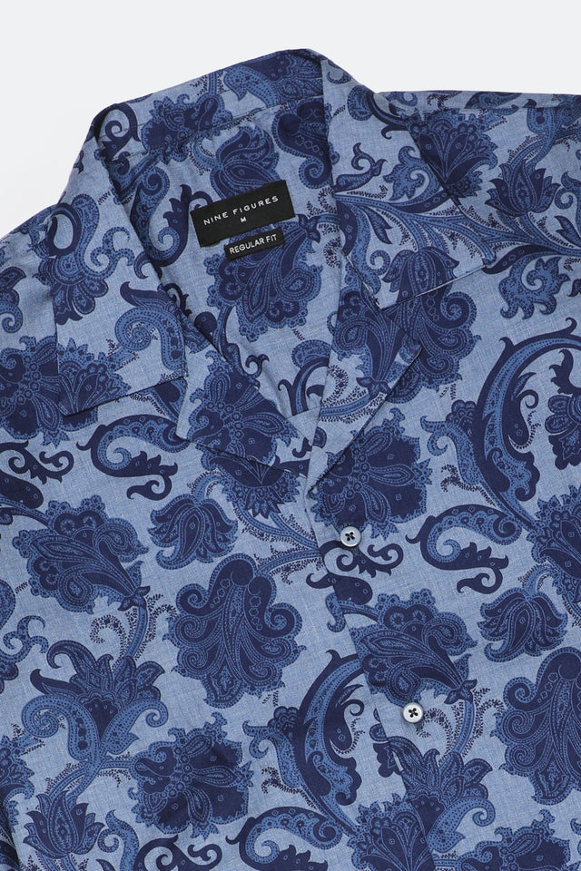 Cuban Collar Printed Shirt