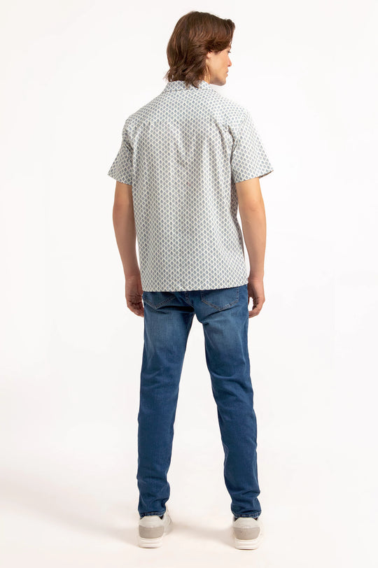 Cuban Collar Printed Shirt