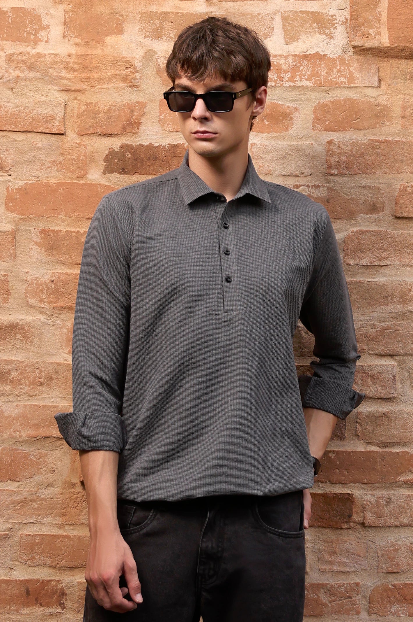 Mens Basic Collar Polo Shirt