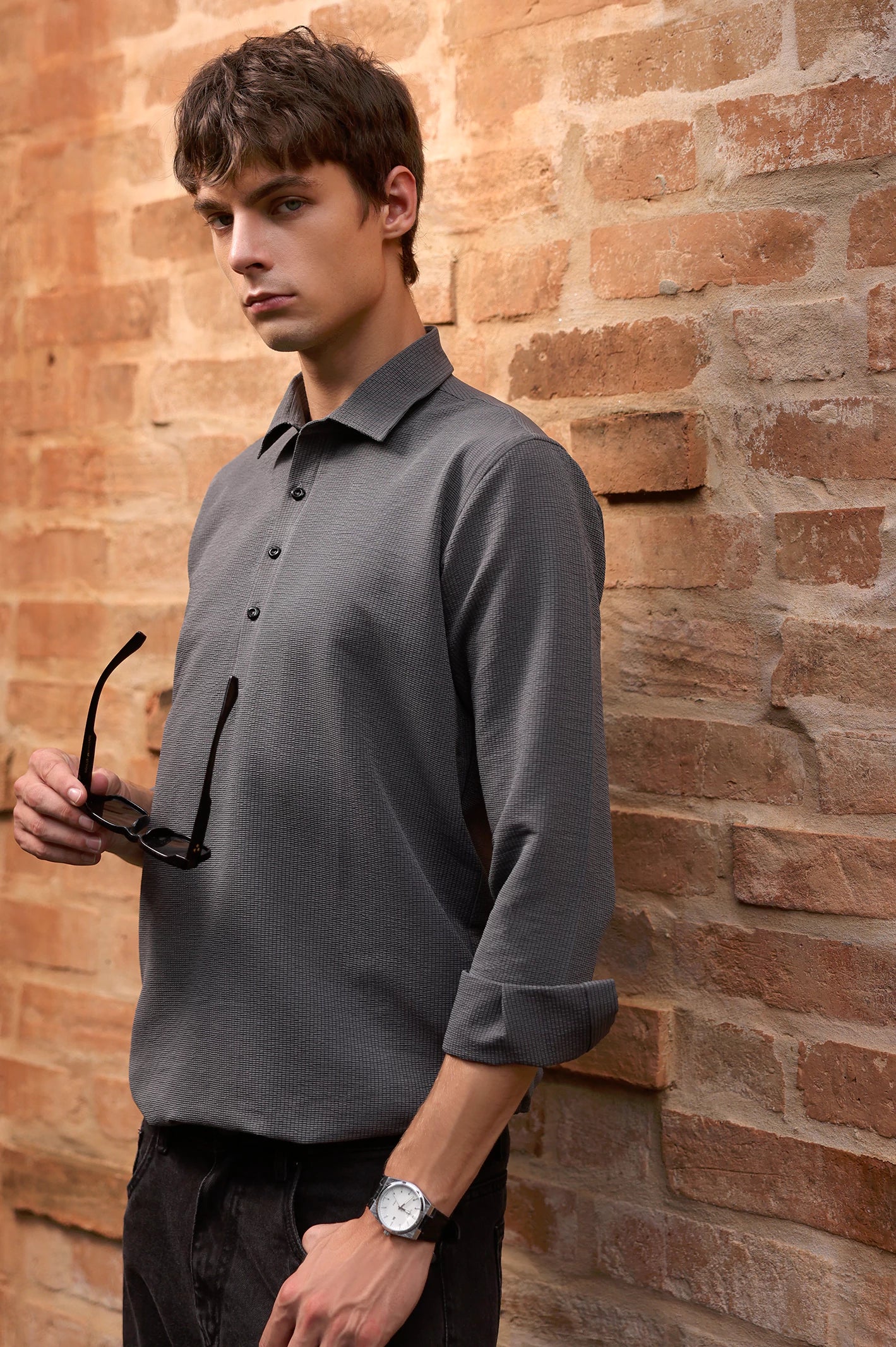 Mens Basic Collar Polo Shirt