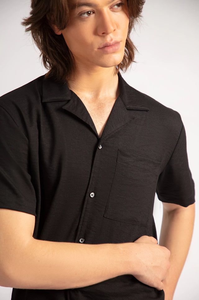 Cuban Collar Textured shirt