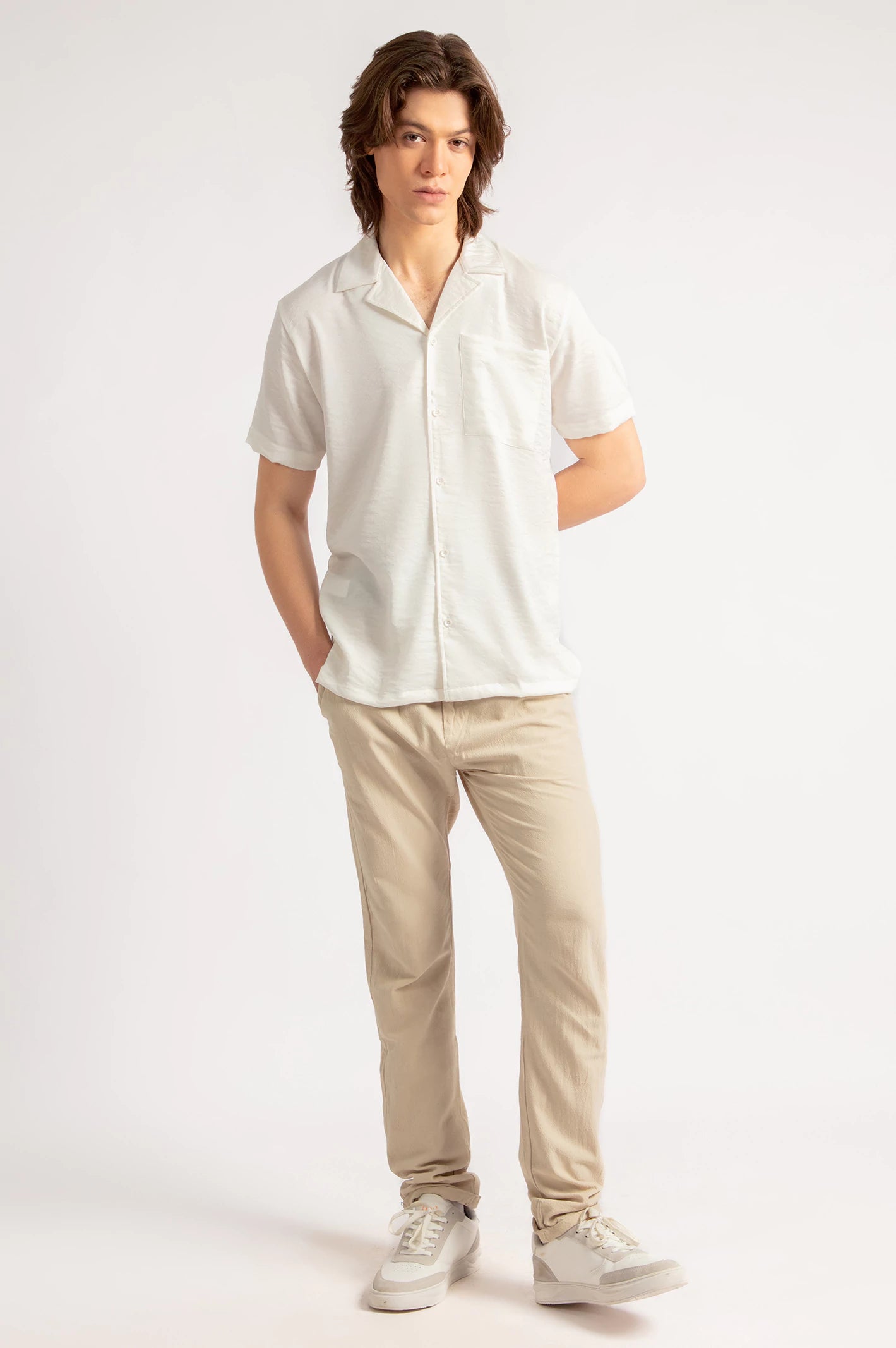 Cuban Collar Textured Shirt