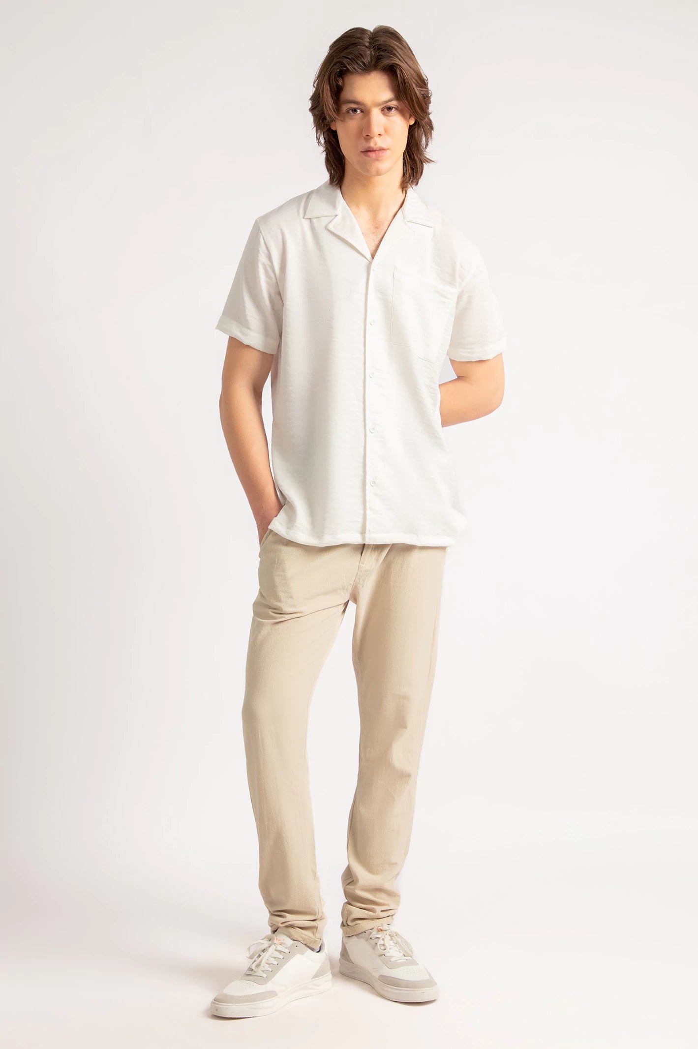Cuban Collar Textured Shirt