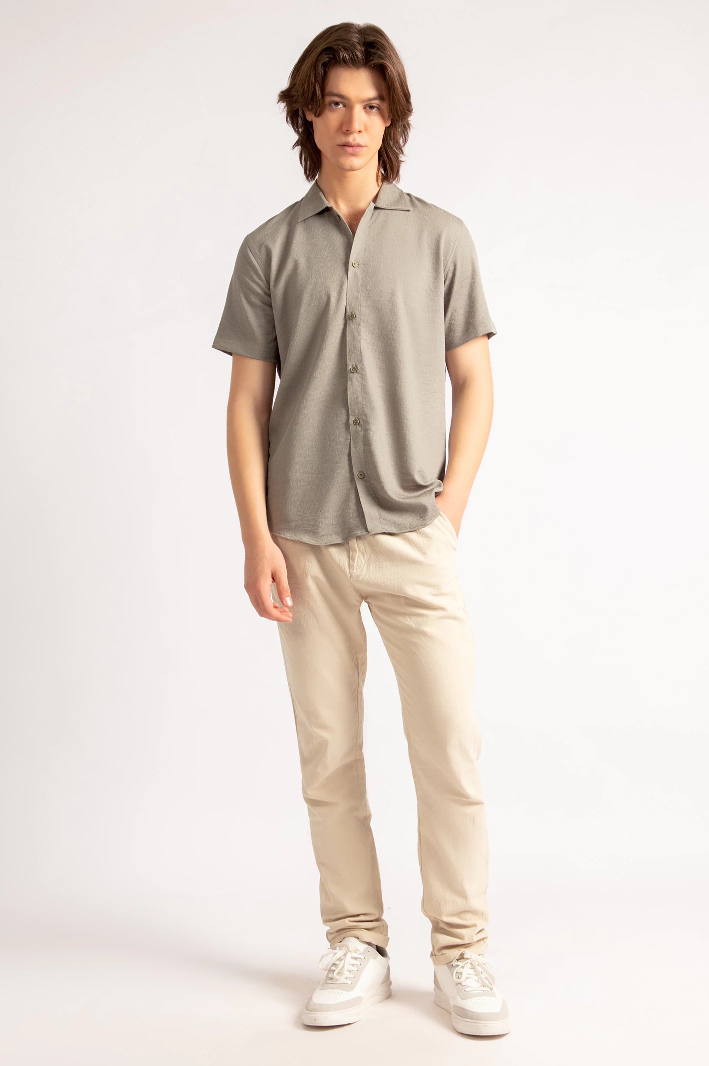 Basic Collar Half Sleeve Shirt