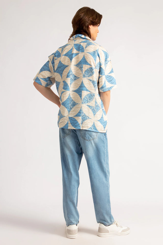 Cuban Collar Printed Shirt