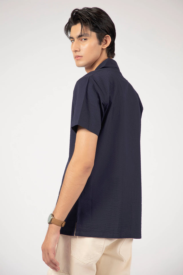 Cuban Colllar Textured Shirt