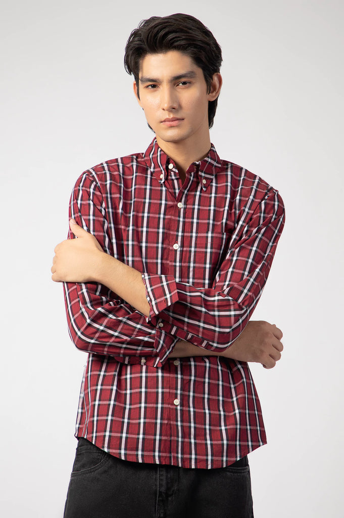 【MODERNIF】Haon Check Shirt Relaxed Fit Shirt - Lift Shirt in Grey Micro Check – HOPE STHLM
