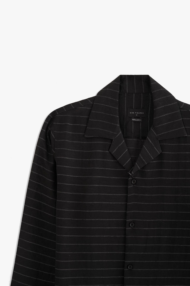 Cuban Collar Striped Shirt