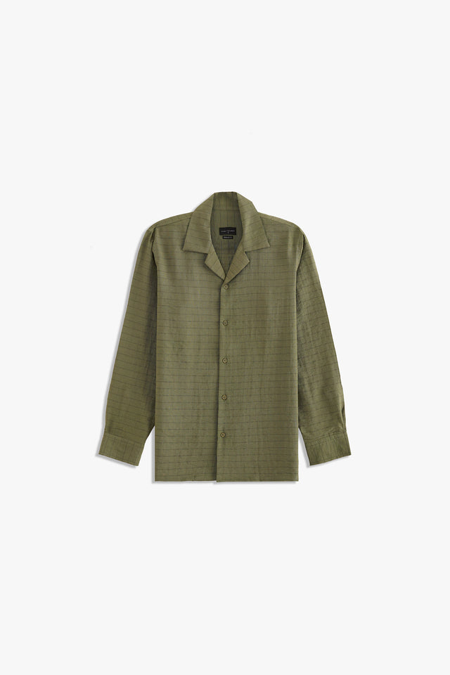 Cuban Collar Striped Shirt