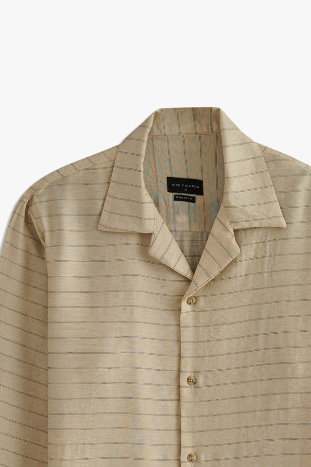 CUBAN COLLAR STRIPED SHIRT
