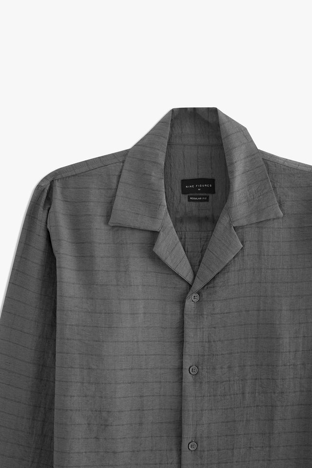 Cuban Collar Striped Shirt