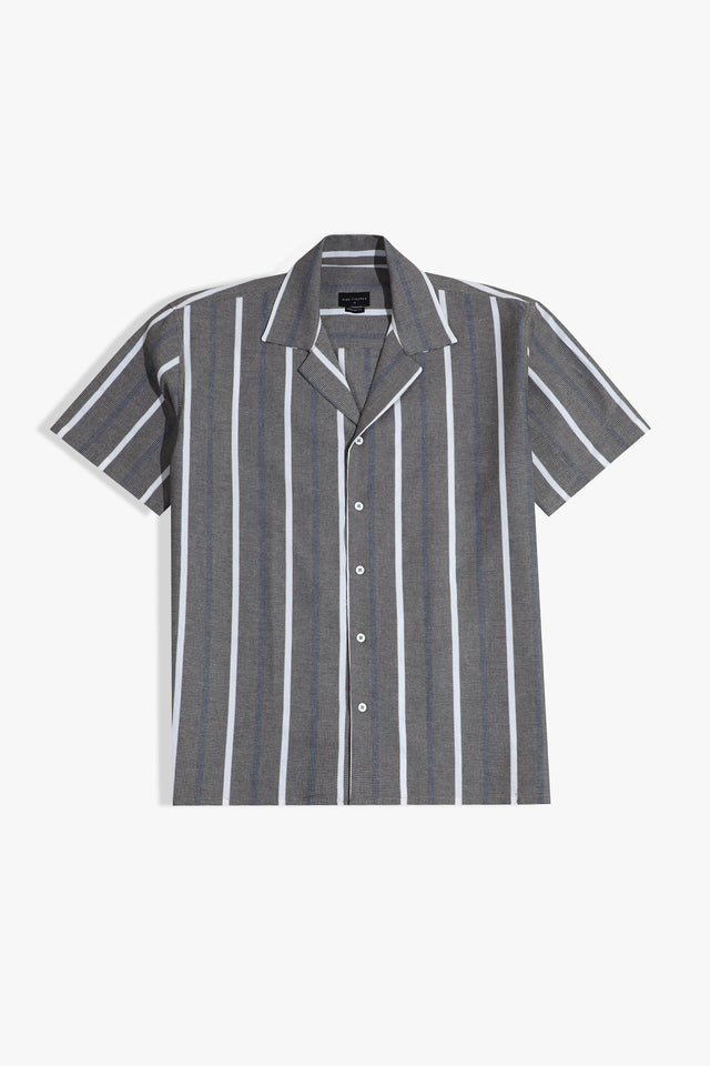 Cuban Collar Striped Shirt