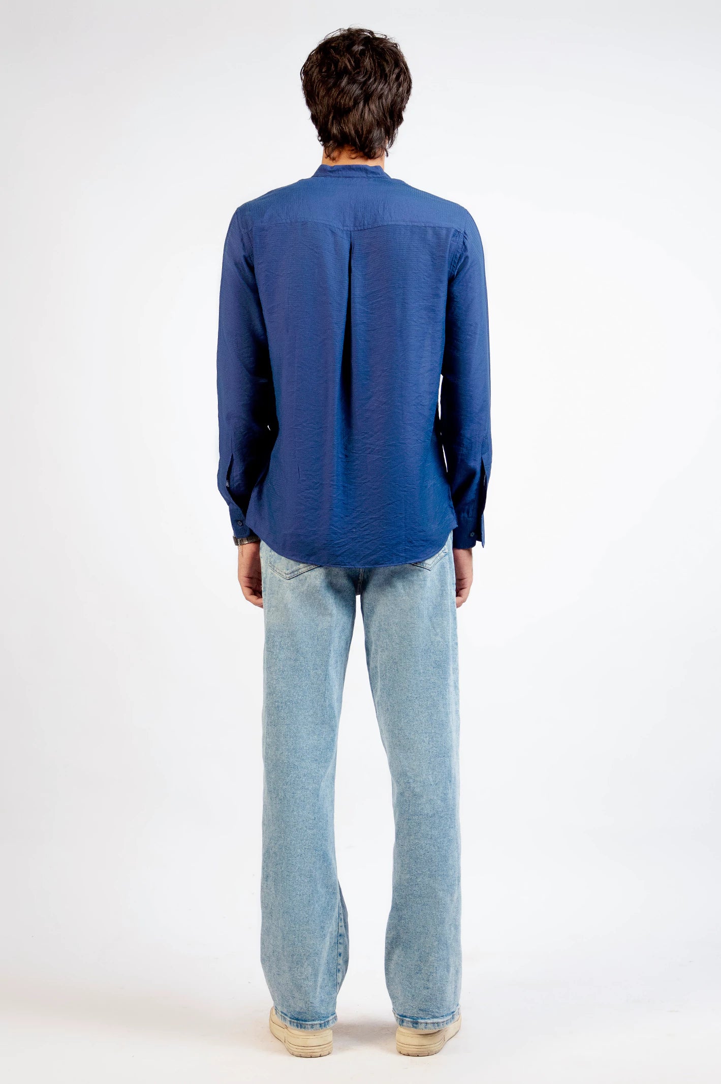 Band Coller Texture Shirt