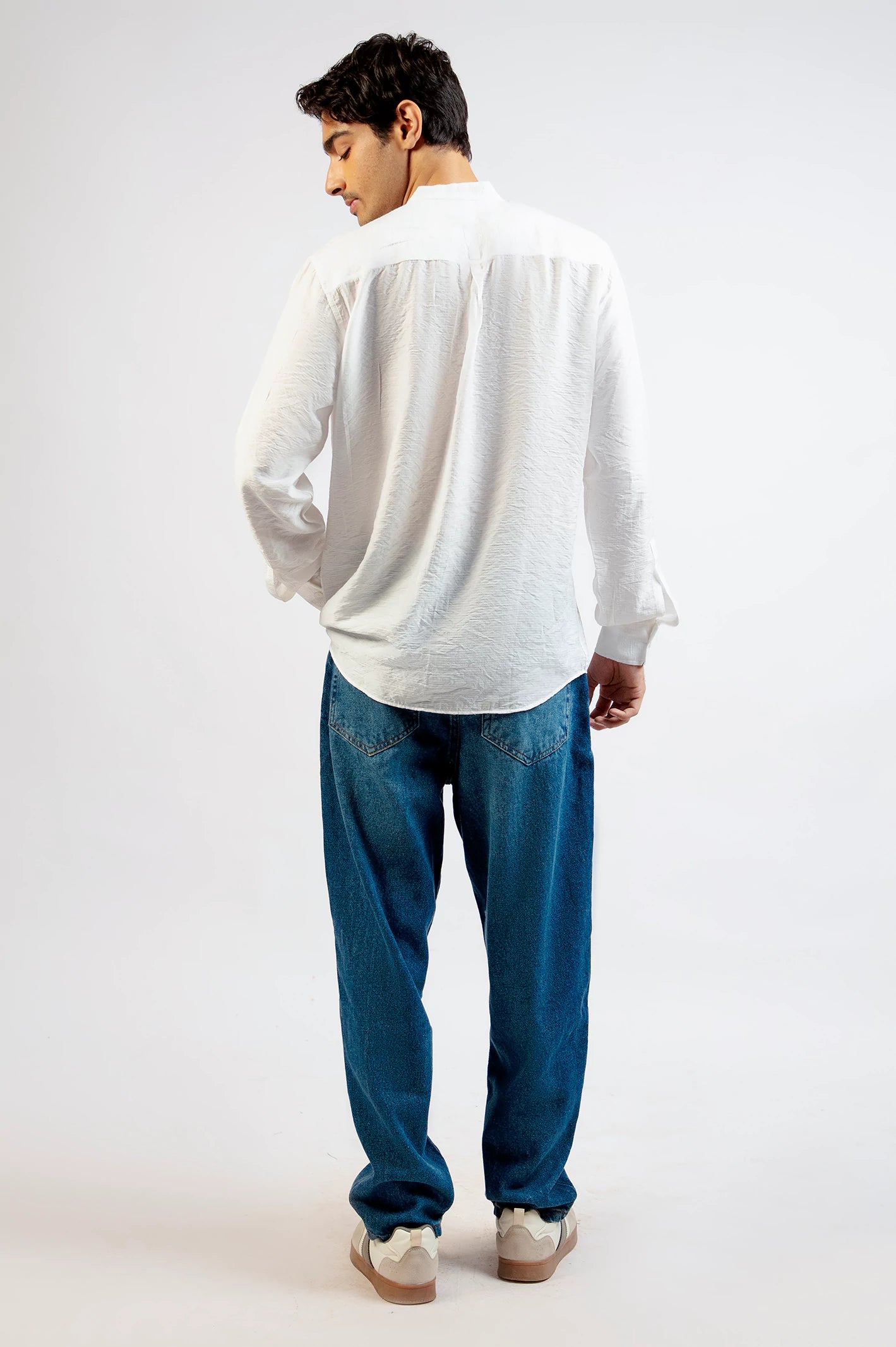 Band Coller Texture Shirt