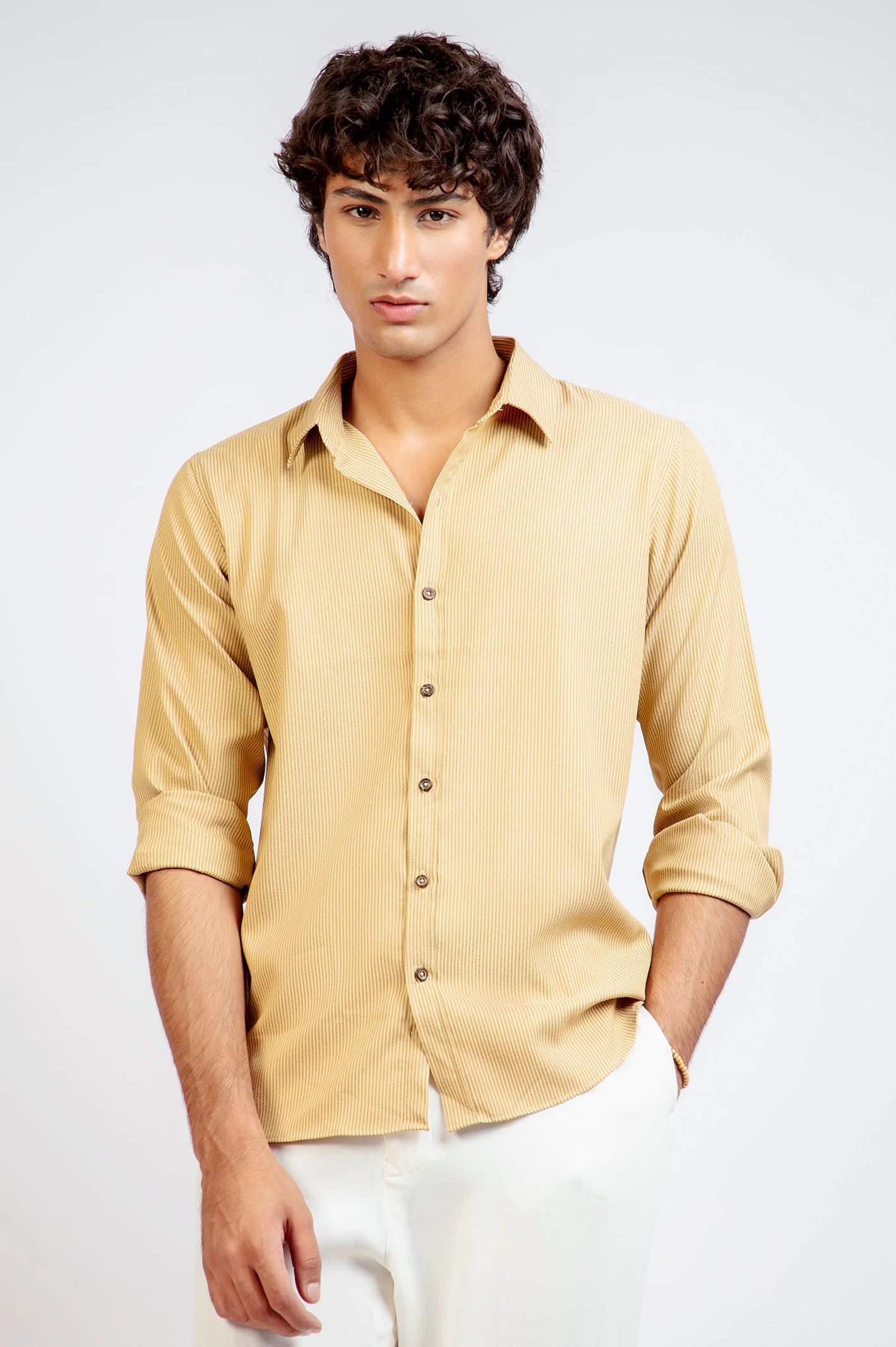 Basic Collar Stripe Shirt