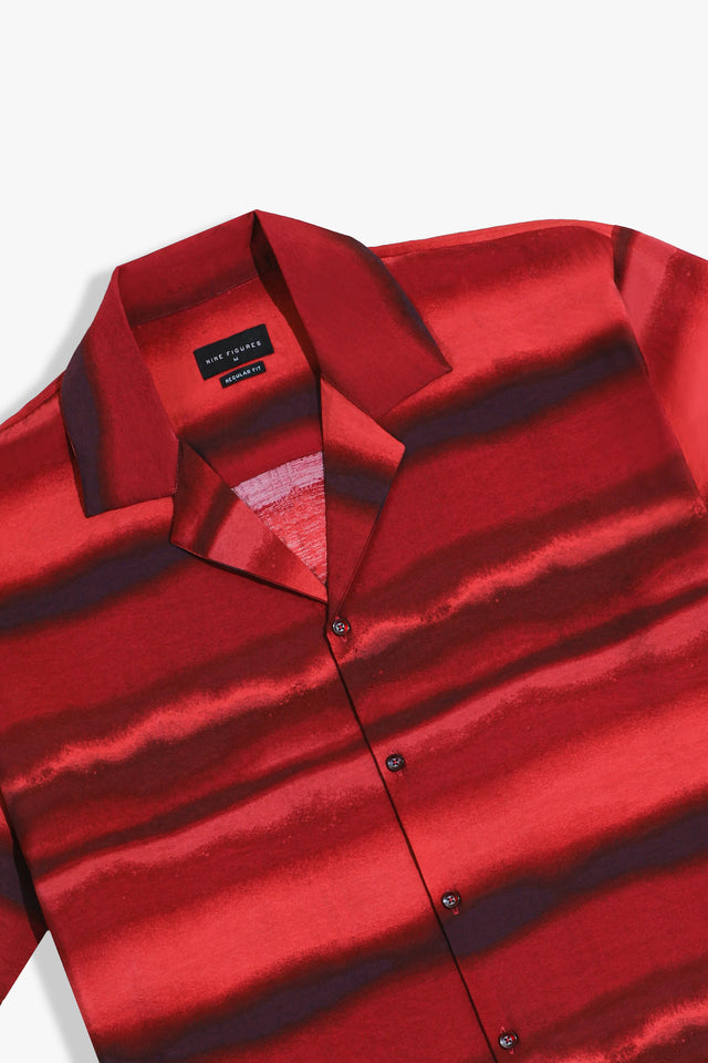 Cuban Collar Printed Shirt