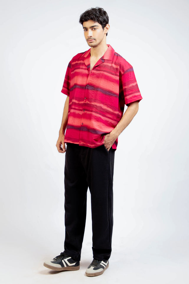 Cuban Collar Printed Shirt