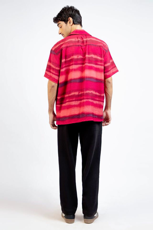 Cuban Collar Printed Shirt