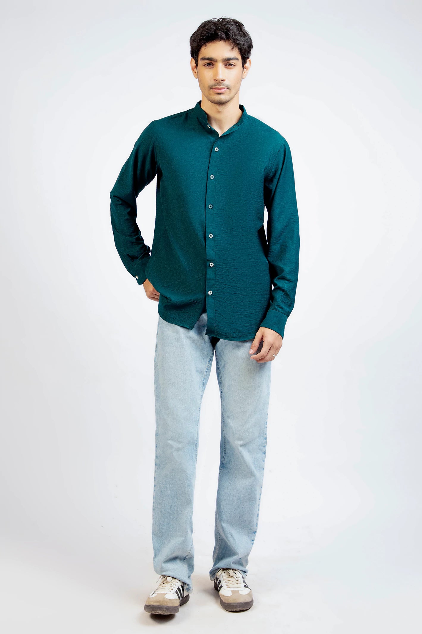 Band Collar Full Sleeve Shirt