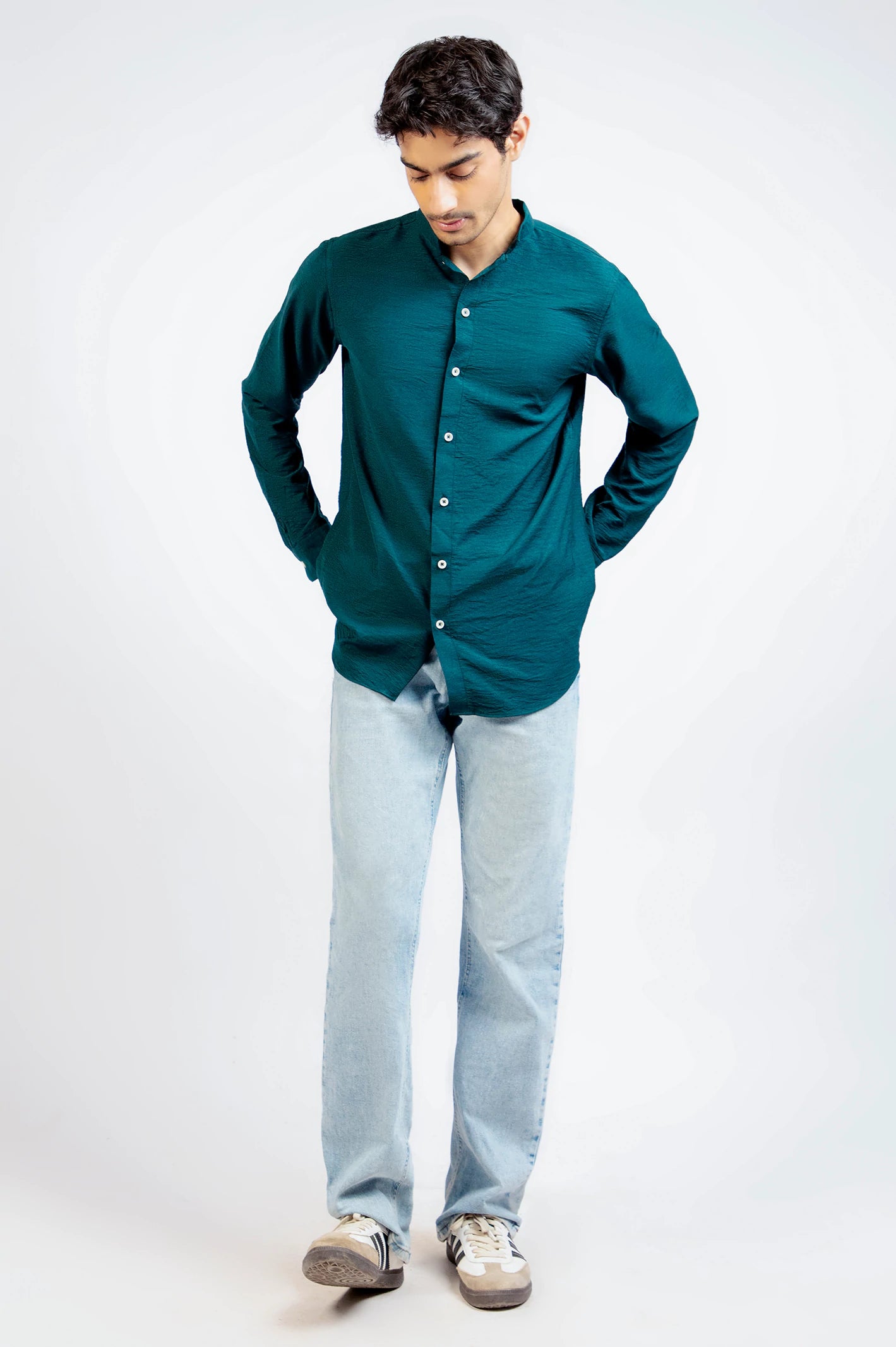Band Collar Full Sleeve Shirt
