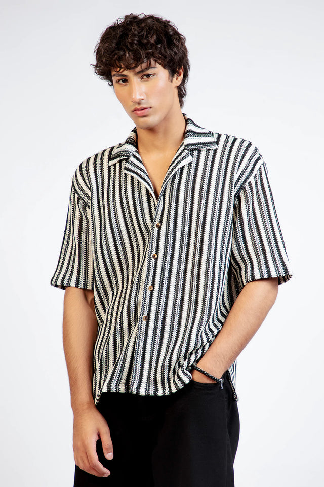 Cuban Collar Textured shirt