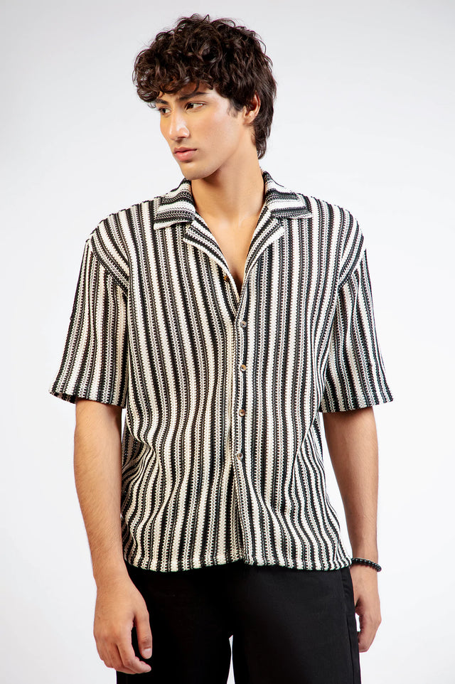 Cuban Collar Textured shirt