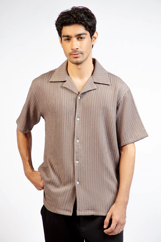 Cuban Collar Textured shirt