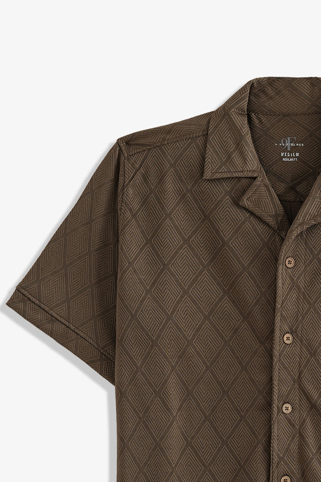 Cuban Collar Textured Shirt