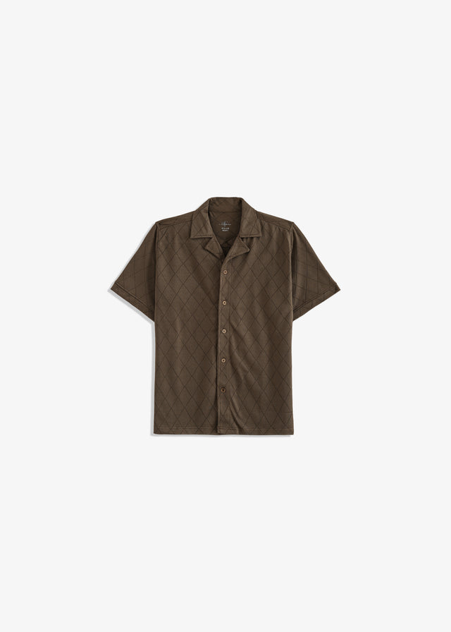 Cuban Collar Textured Shirt