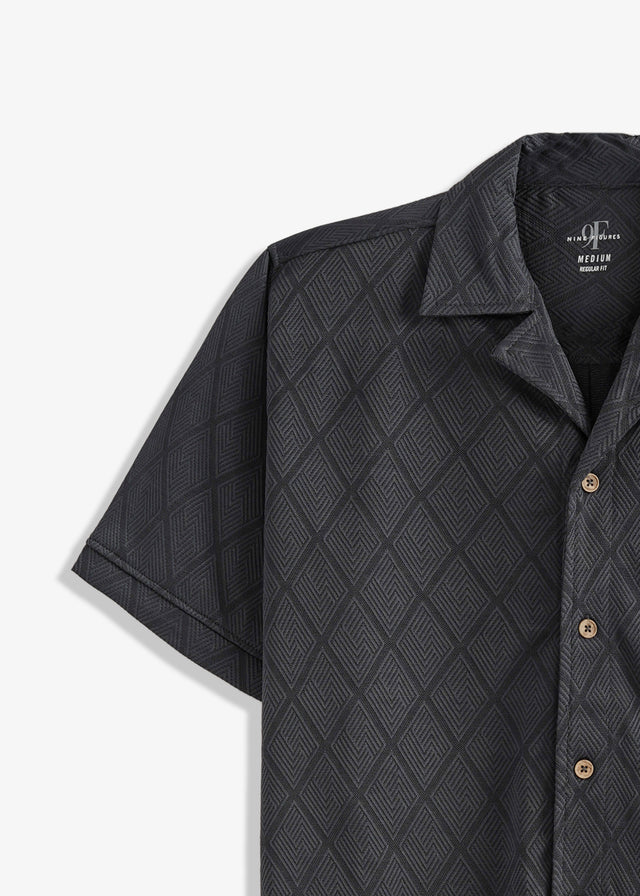 Cuban Collar Textured Shirt