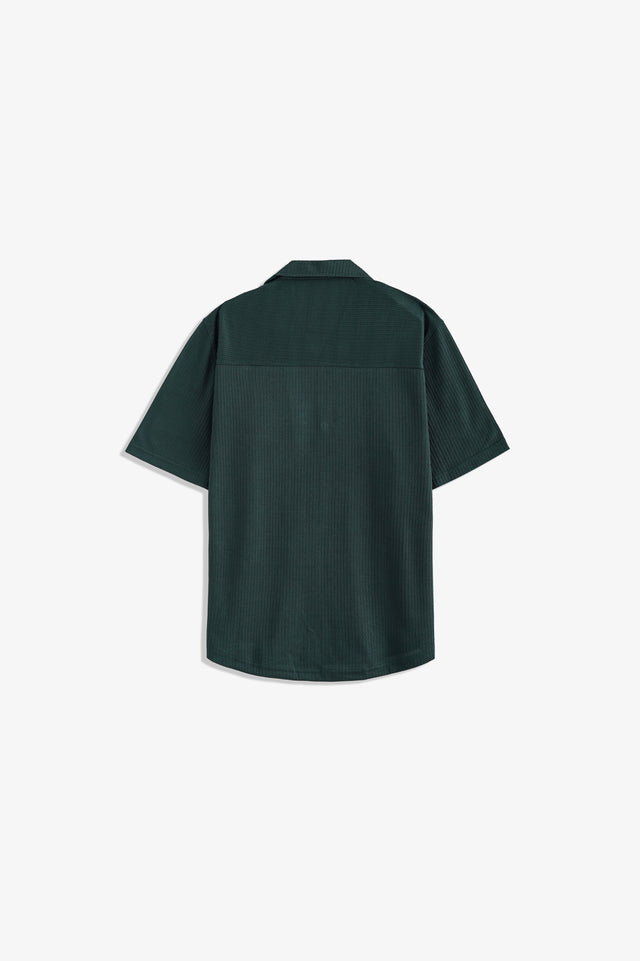 Cuban Collar Textured Shirt