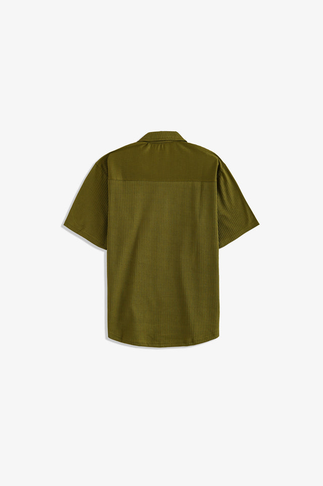 Cuban Collar Textured Shirt