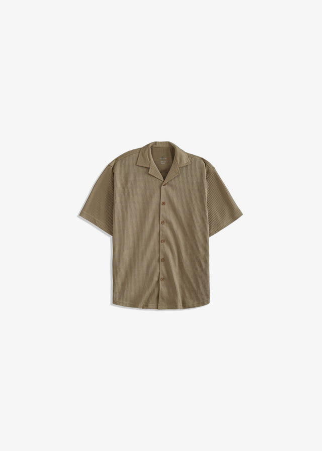 Cuban Collar Textured Shirt