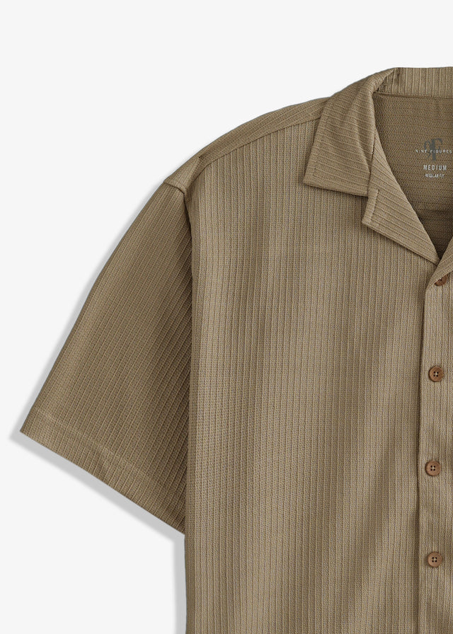 Cuban Collar Textured Shirt