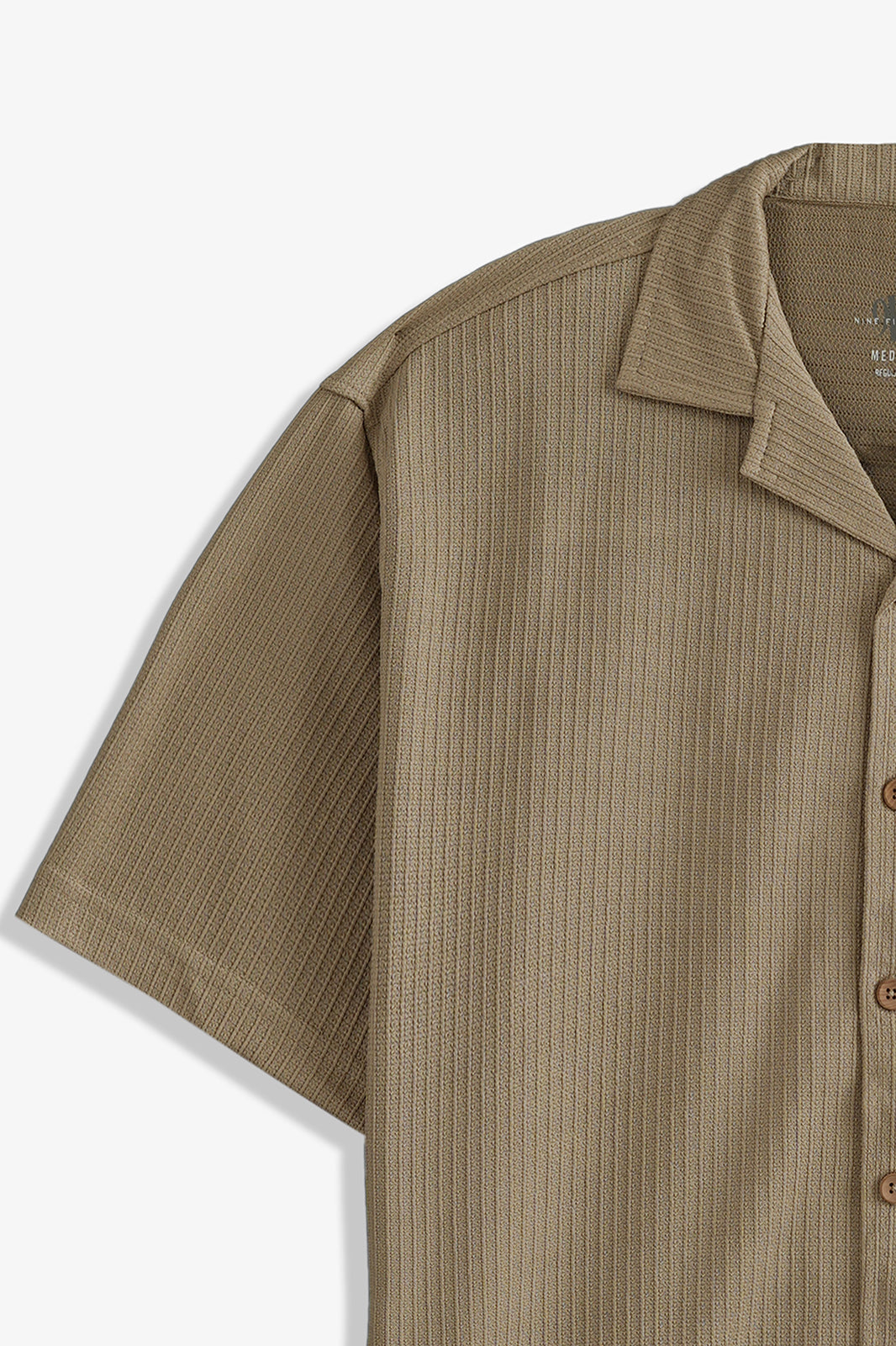Cuban Collar Textured Shirt
