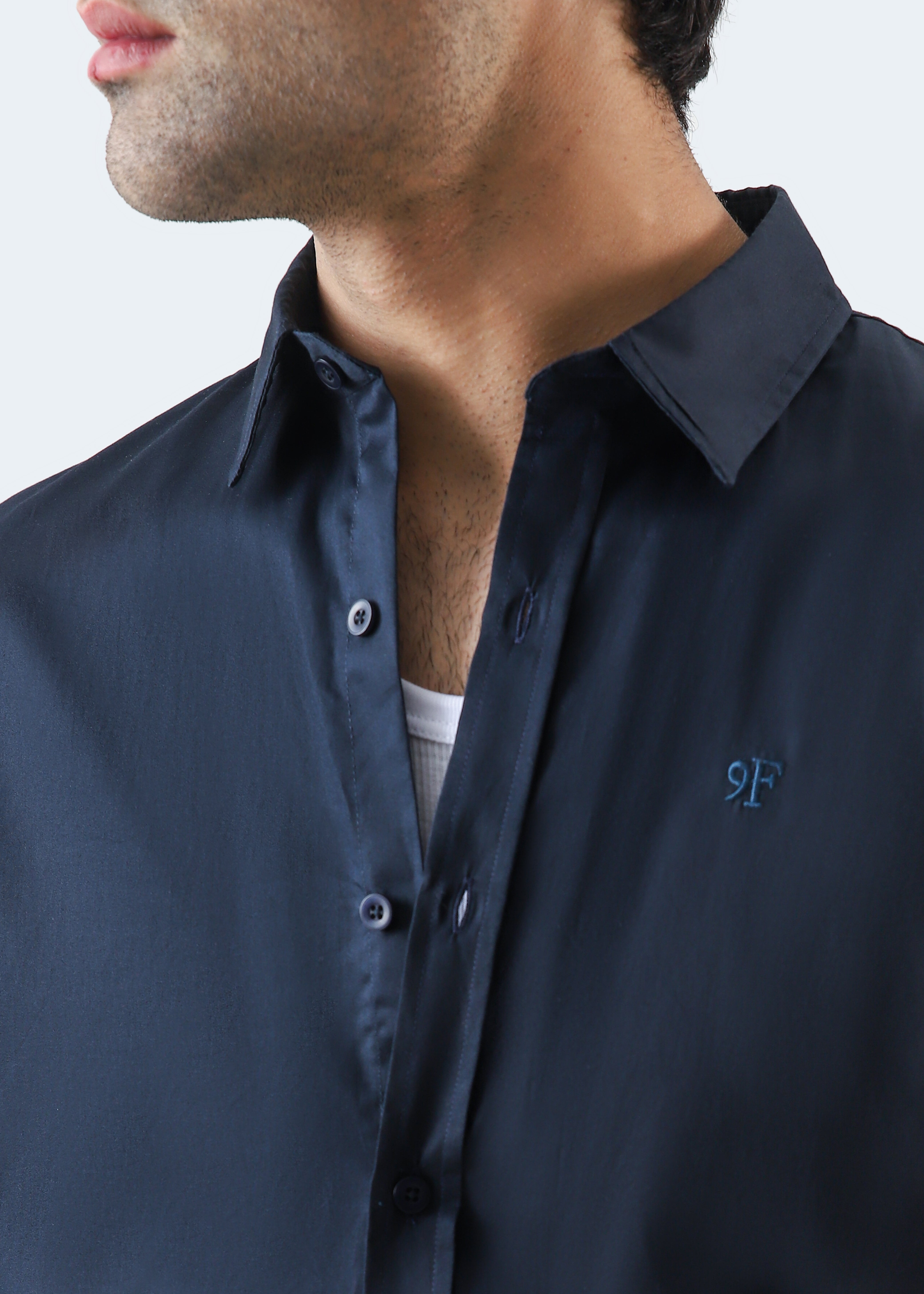 Basic Collar Embroidered Shirt