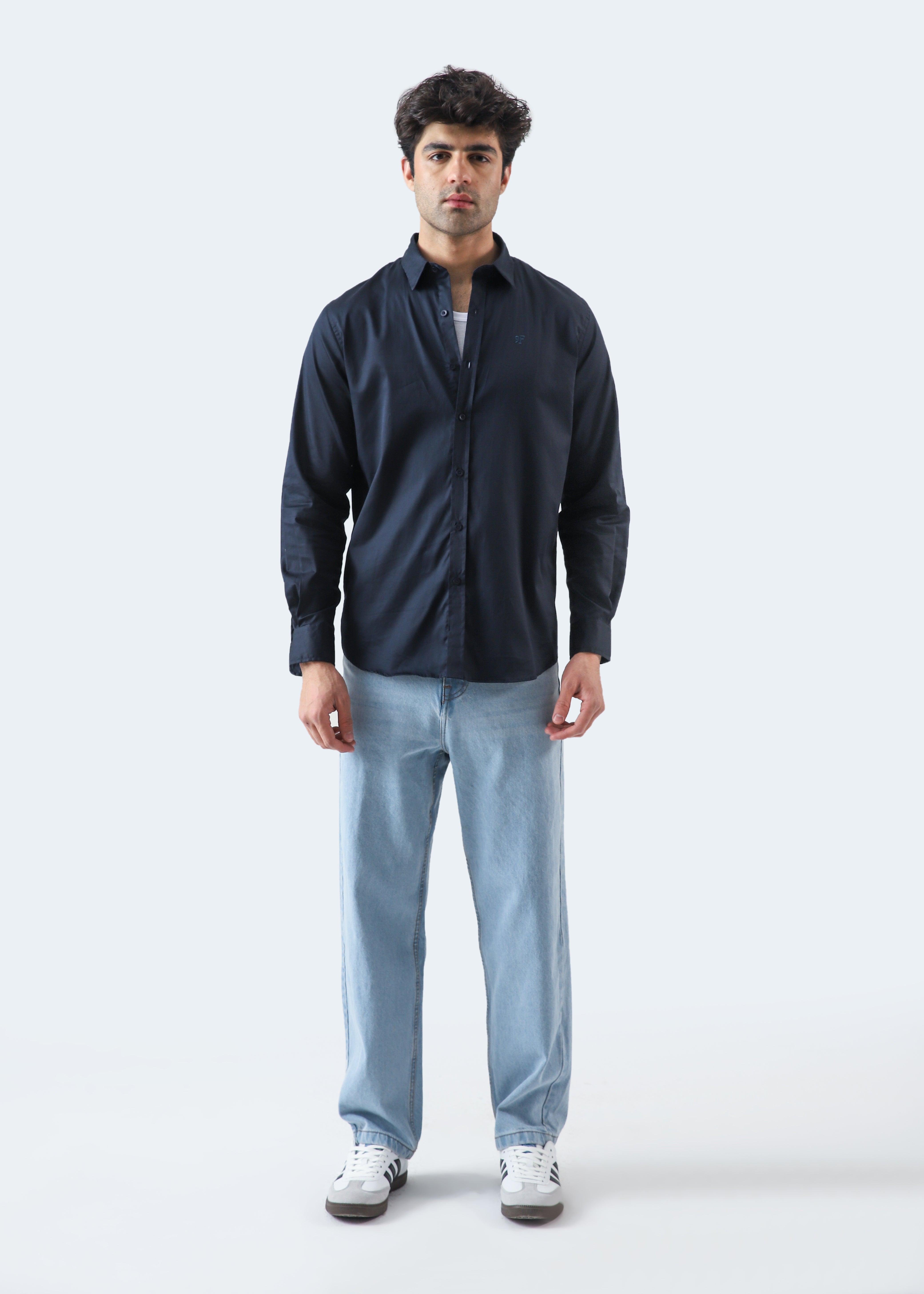 Basic Collar Embroidered Shirt