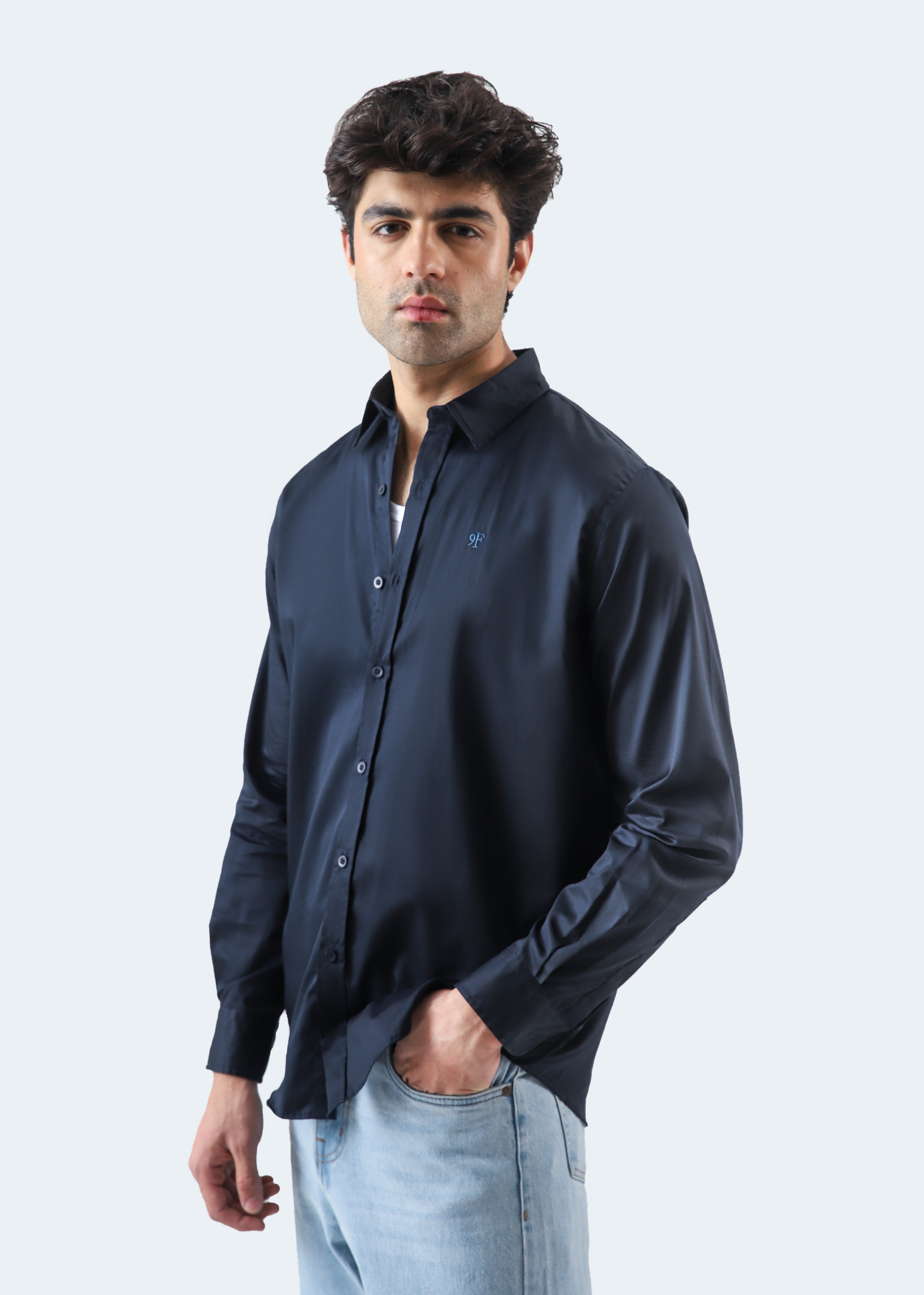 Basic Collar Embroidered Shirt