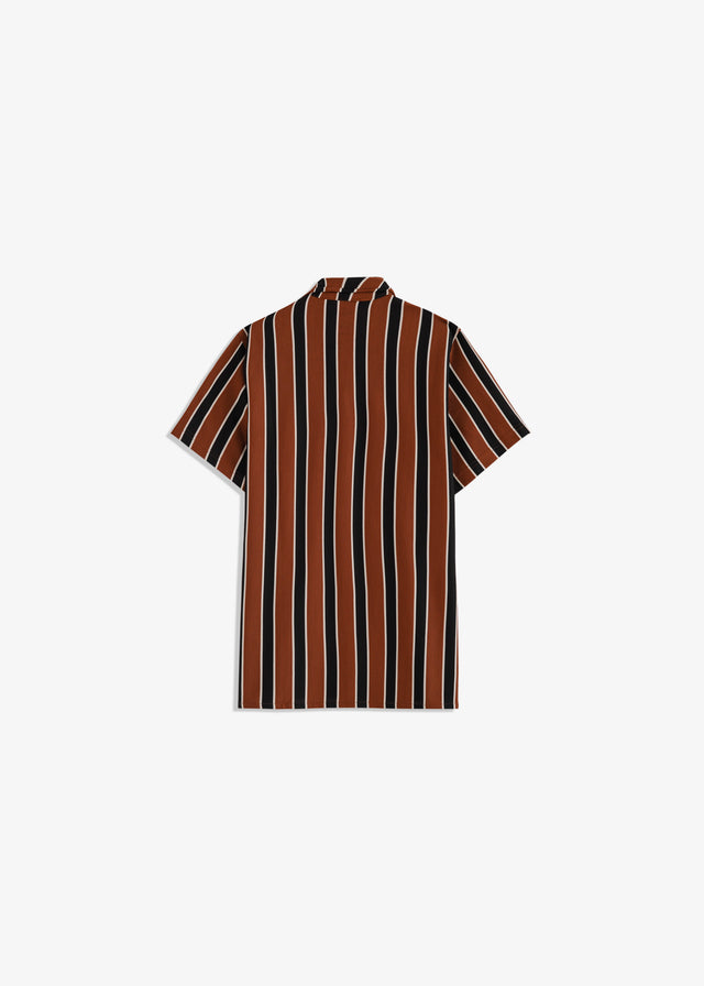 Cuban Collar Striped Shirt