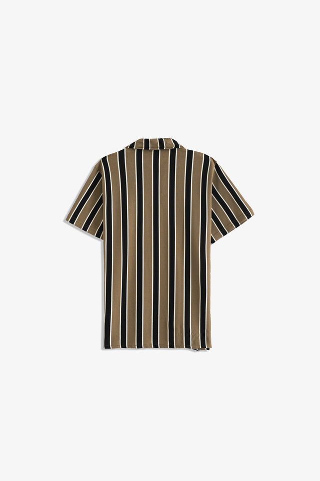 Cuban Collar Striped Shirt