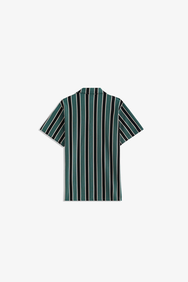 Cuban Collar Striped Shirt