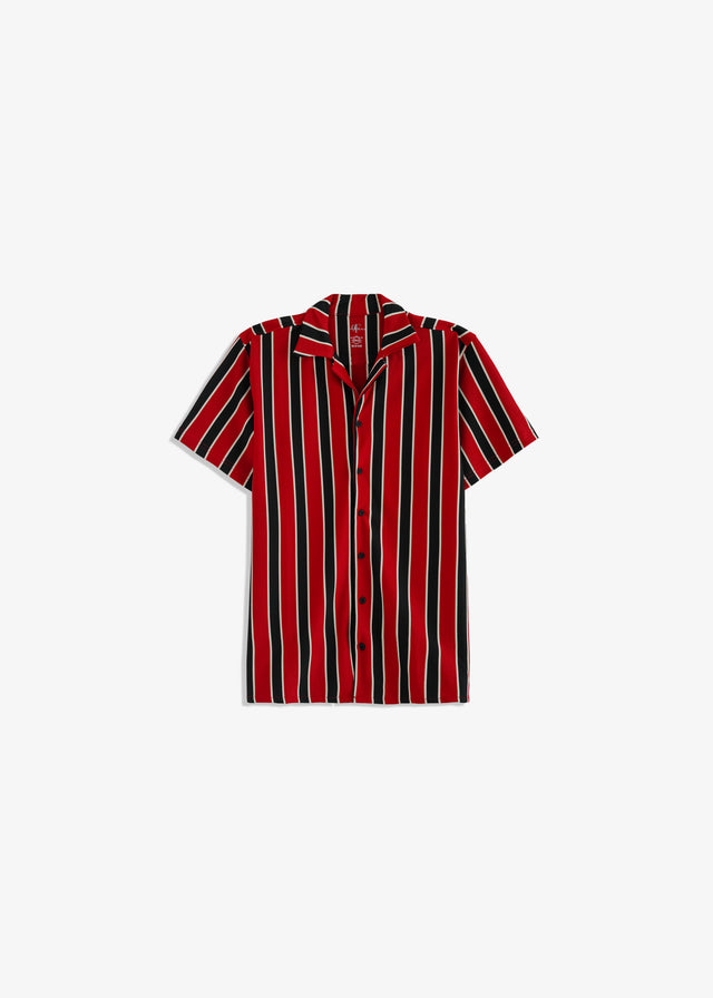 Cuban Collar Striped Shirt