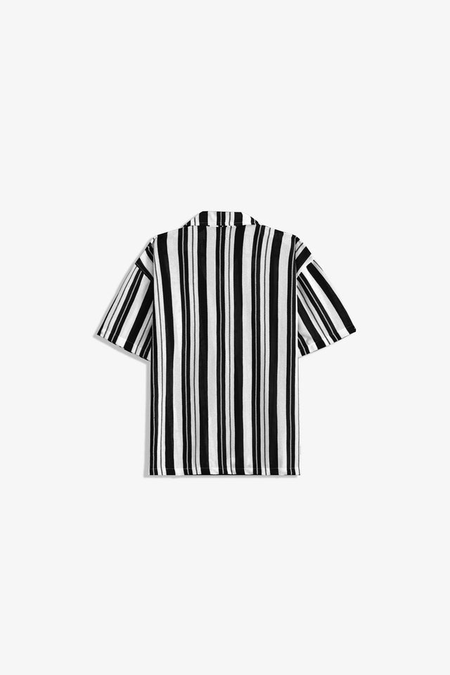 Cuban Collar Striped Shirt