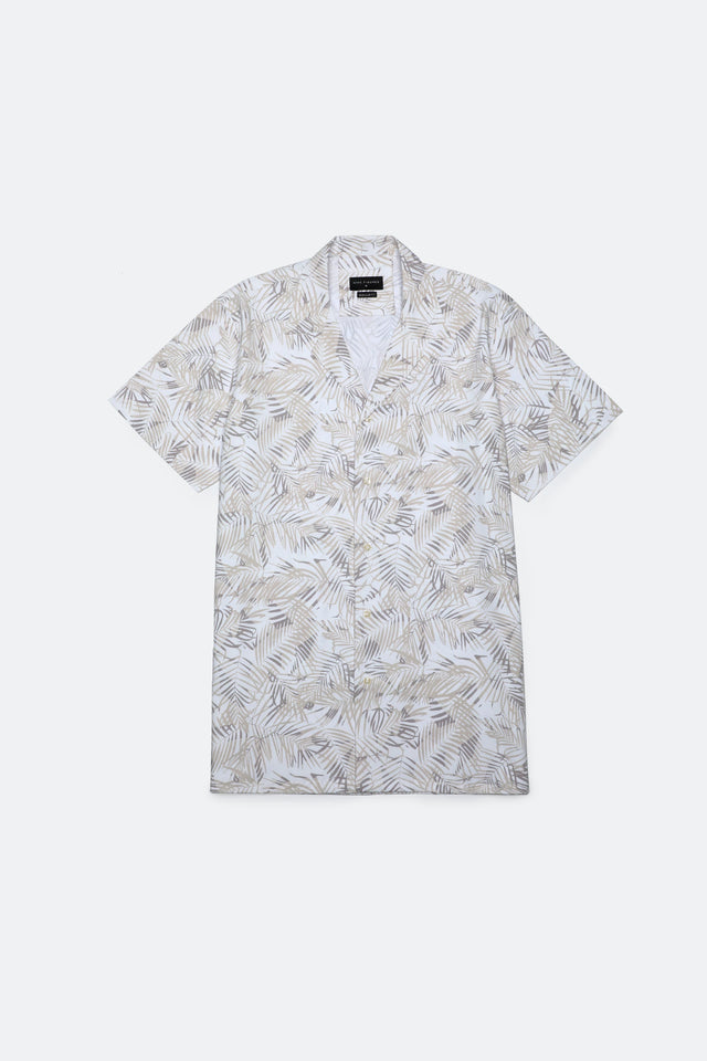 Cuban Collar Printed Shirt