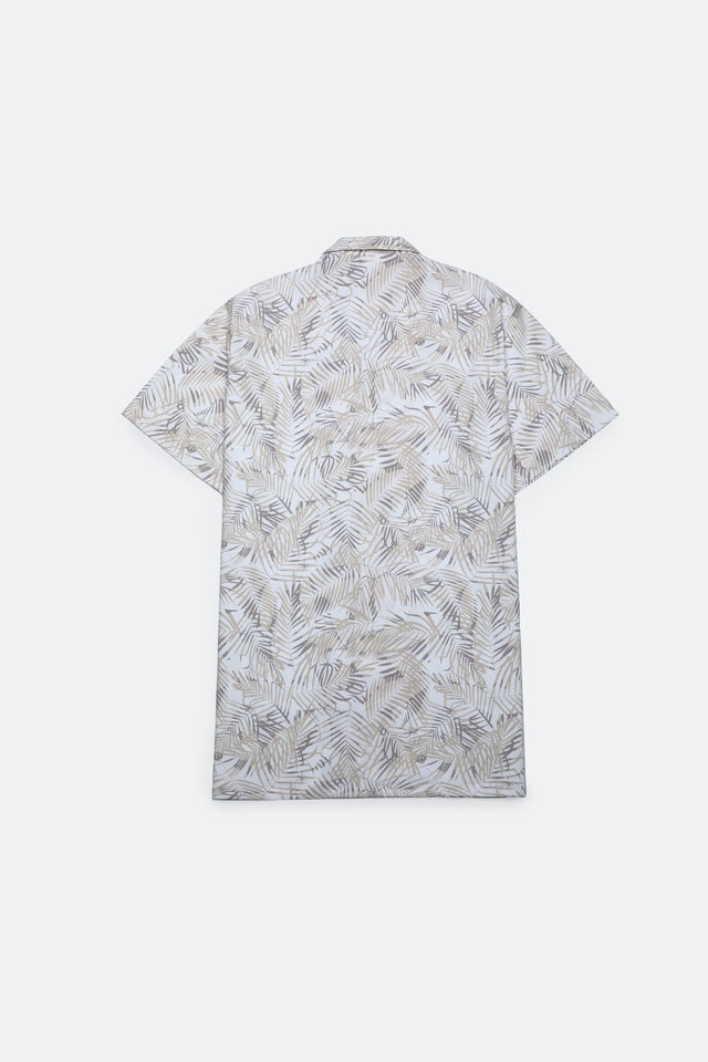 Cuban Collar Printed Shirt