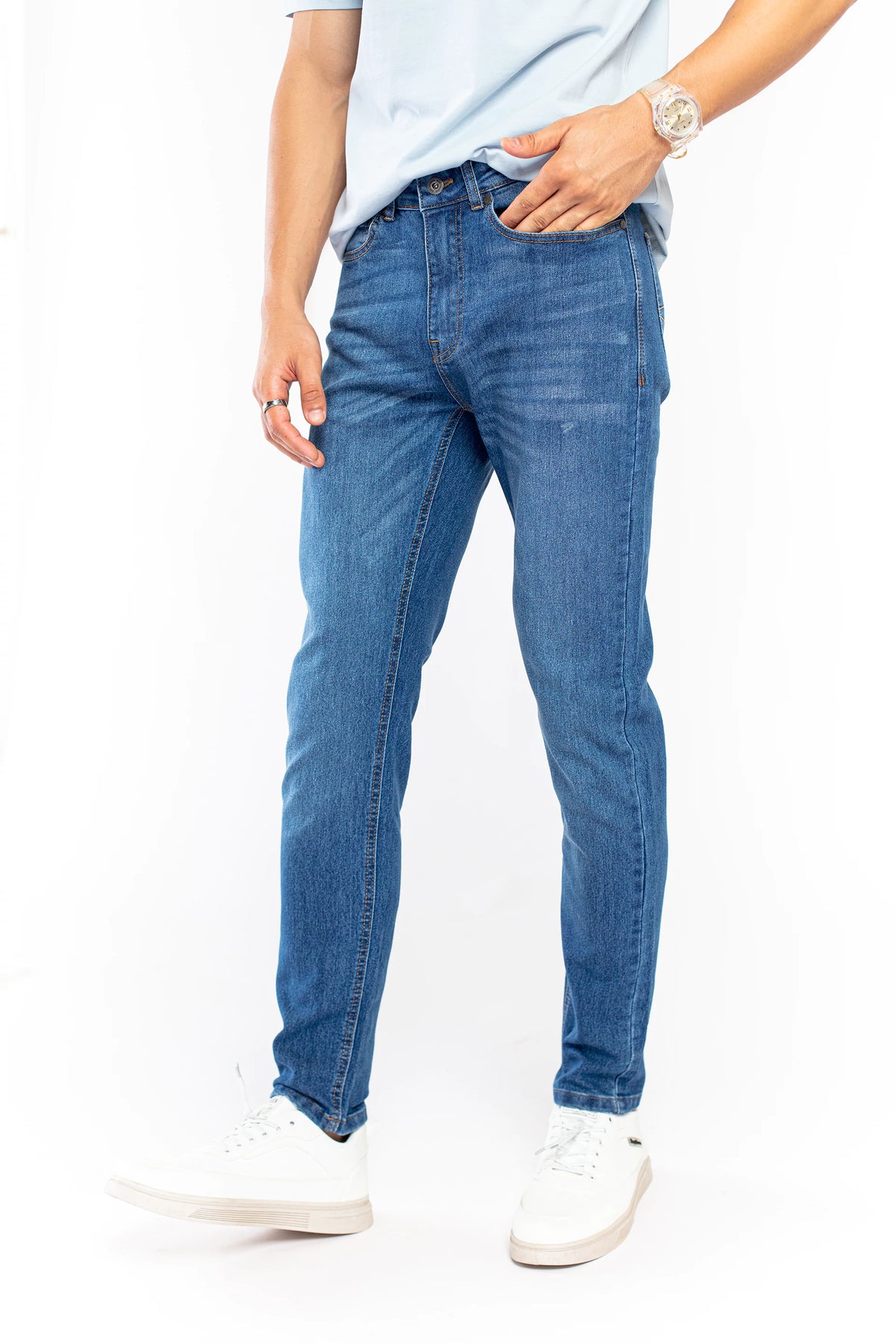 Light Blue Slim Fit Jeans - 9figure