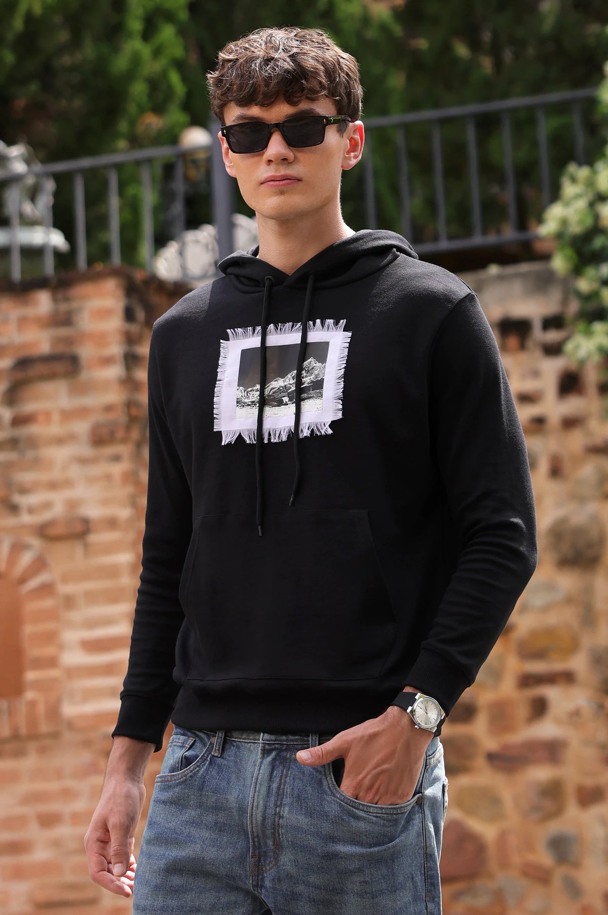 Mens Graphic Pullover Hoodie