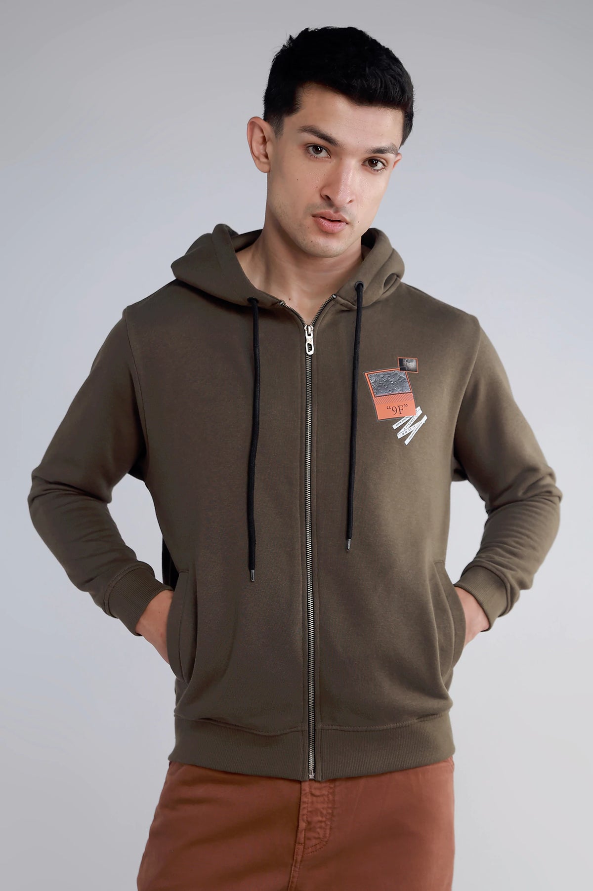 Mens Graphic Zipper Hoodie