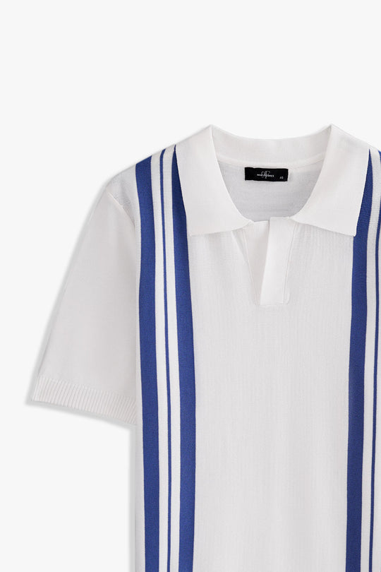 Johnny Collar Striped Polo