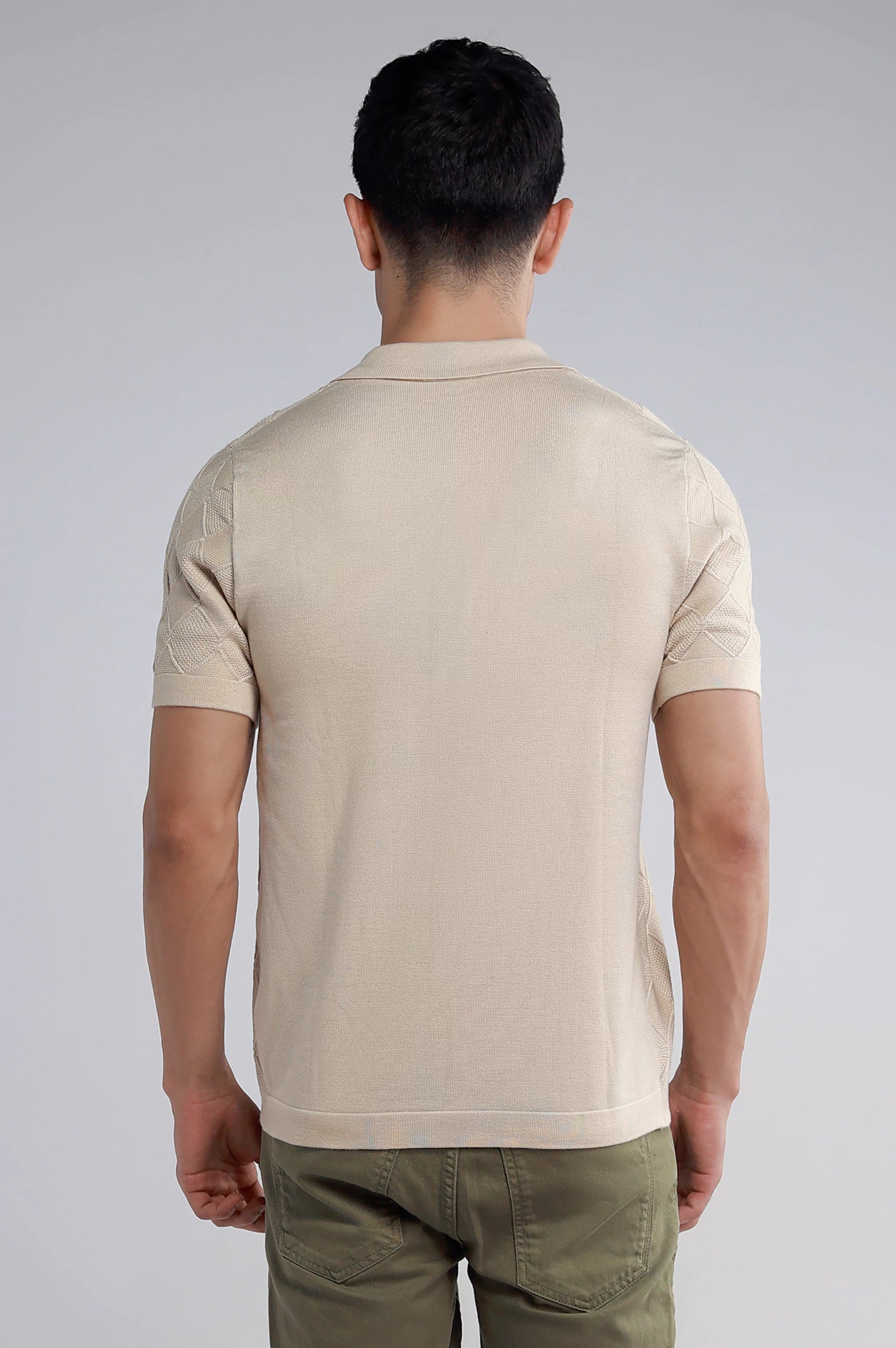 Basic Collar Cable Knitted Shirt